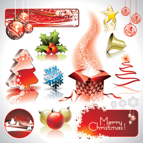 free vector Christmas decorative elements vector